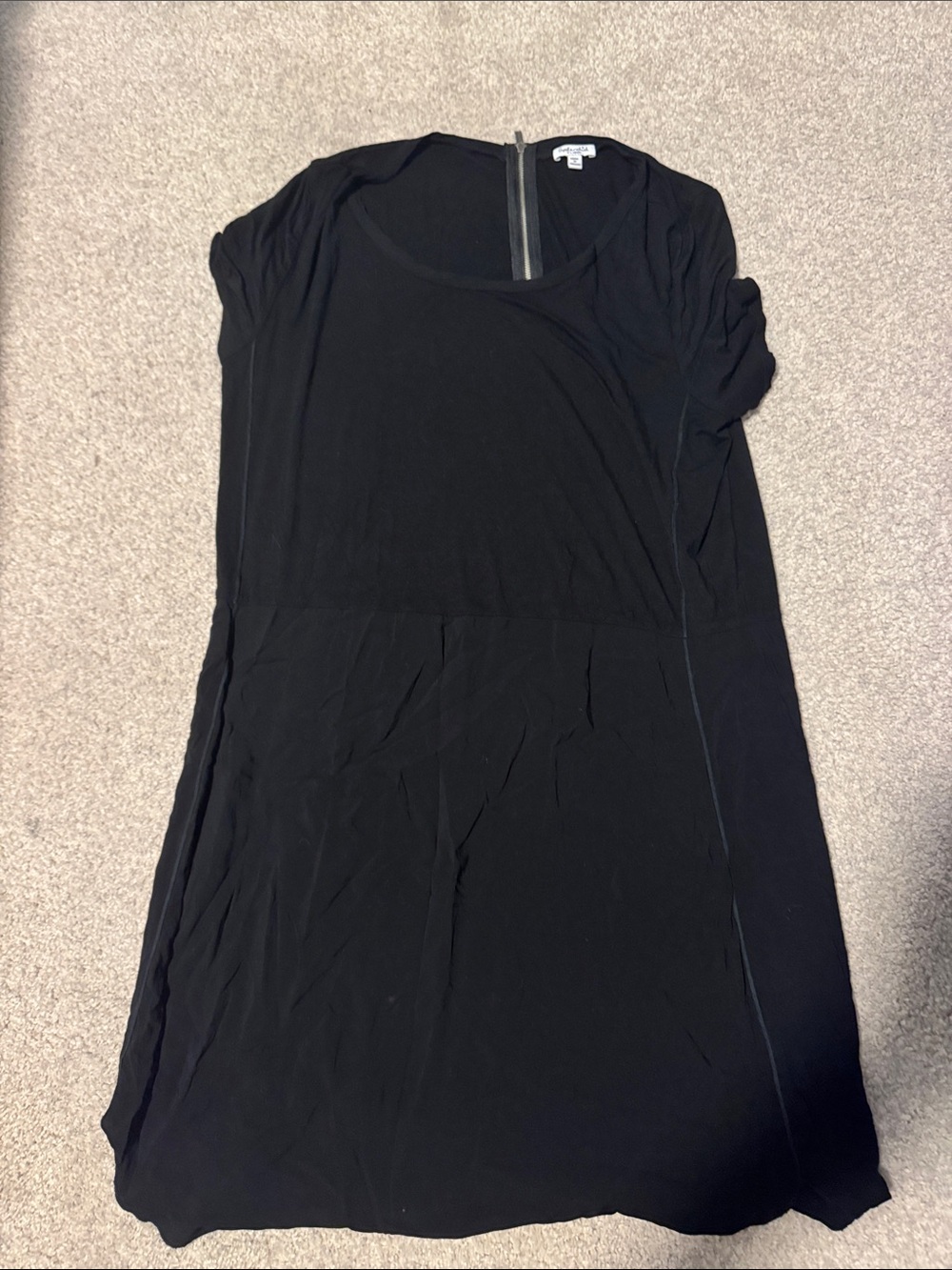 Splendid Black Short Sleeve Dress with Back Zip